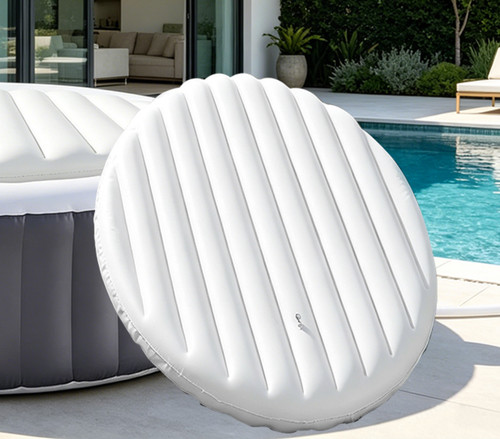 Inflatable hot tub cover with - tub,